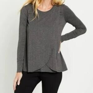 Motherhood Maternity Long Sleeve Tulip Nursing Tee Gray Size M – NWT Functional